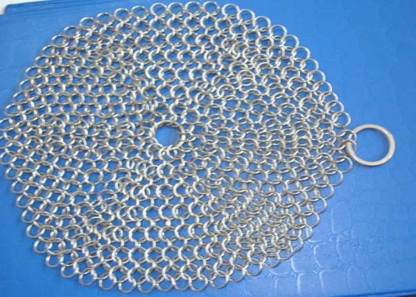 líquido de limpeza de aço inoxidável do molde do ferro do purificador de 304 7*7 Chainmail para o produto comestível