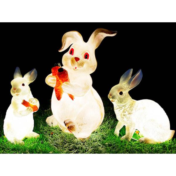 Resin rabbit lights garden landscape lawn lamp park scenic spot cartoon animal grassland beautiful bright lamp