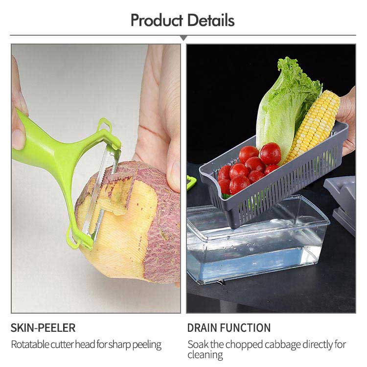 13PCS установило многофункциональный ручной Slicer овоща с Peeler