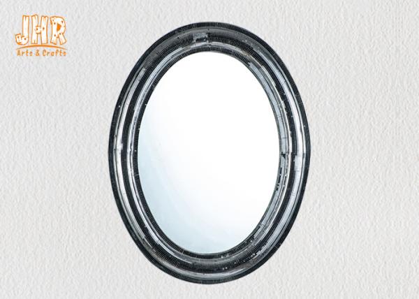 Espelho quadro industrial oval da parede do vidro de mosaico da prata da mobília da fibra de vidro do estilo