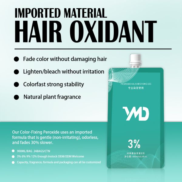 YMD Premium Quality OEM Hair Oxidant Cream Raw Material 3% 6% 9% 12% Permanent Hair Color  Developer