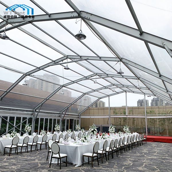 Transparent Polygon Tent , Removable Banquet Tent Polyester Textile
