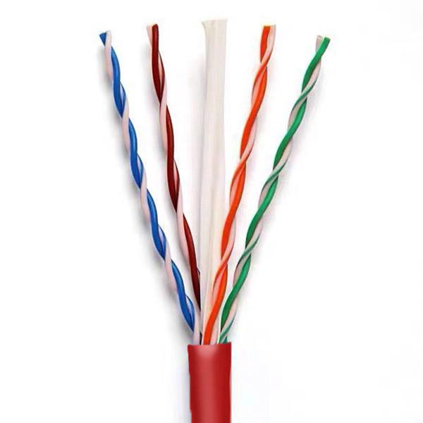 23AWG 250MHz Ethernet UTP CAT6 Cable 1Gbps Red PVC 500ft Network