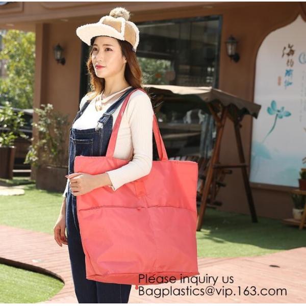 Pink Color Nylon Waterproof Handbag Large Capacity Carry-on Bag Durable Multifunction Bag Portable Women Bag