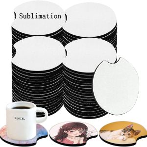 7cm/10cm Sublimation Neoprène Auto Coaster Blancs Ronde Sublimation Coasters
