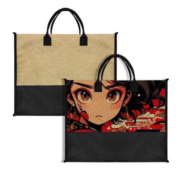 Sublimation Duffle Shoulder Bag Blank DIY Custom Printed Logo Compound Cotton Linen Sublimation Tote Bag