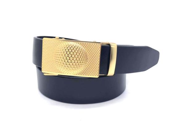 3.5cm Width Mens Automatic Buckle Belt  /  Ratchet Dress Belt Black Color With Automatic Sliding Buckle