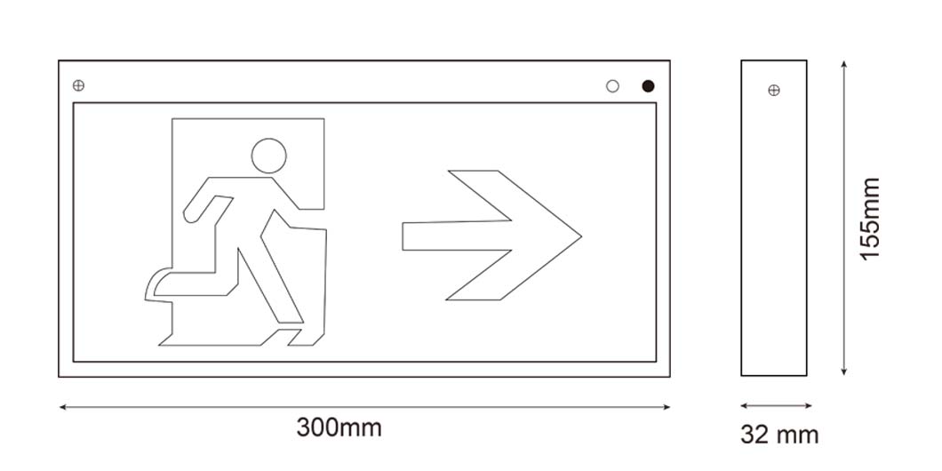 Ceiling Mounted LED Exit Light with 3.6V Ni-Cd Battery and 3-Year Warranty Emergency Exit Sign