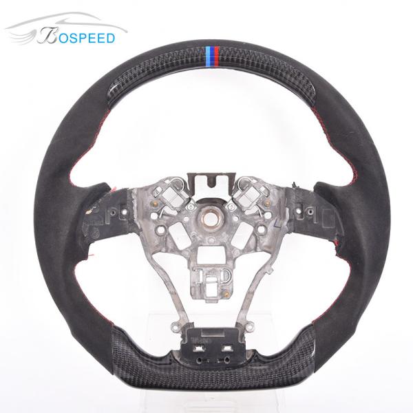 35cm Sports Alcantara Toyota Carbon Fiber Steering Wheel Blue Red Stitching
