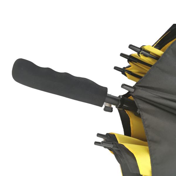30 Inch Black&Yellow Double Canopy Golf Umbrella With Custom Logo Printing