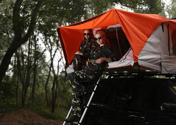 280G Polyester Cotton Canvas Car Roof Pop Up Tent , Light Auto Roof Top Tent