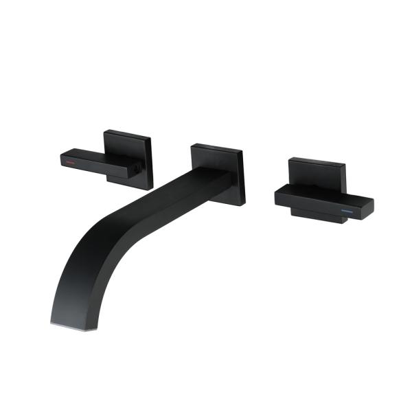 In-wall Concealed Basin Faucet Copper Black And Chrome Hot And Cold Water Mixer Taps
