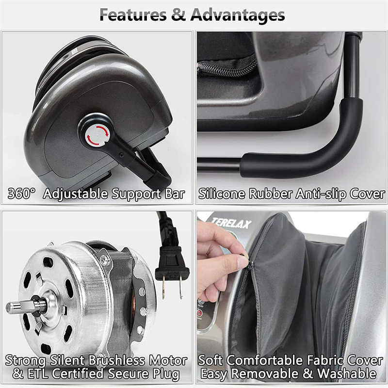 New Foot Massager Machine 360 Pivot Angle Remote Controller Rolling Kneading Electric Leg&Foot Massager with Heating