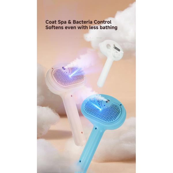 Cepillo de vapor para mascotas de limpieza de cabello de masaje Cepillo de auto-cat limpio de perros Spray peinado de depilación