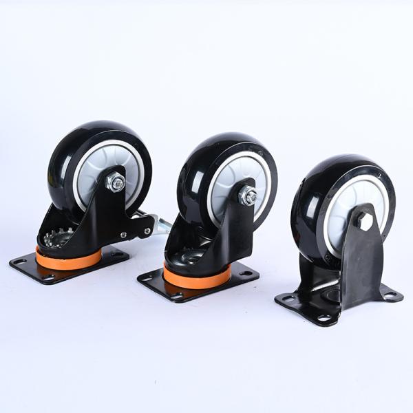 75mm 100mm 32mm Thickness Industrial Furniture Trolley Black Single Bearing Caster Wheel