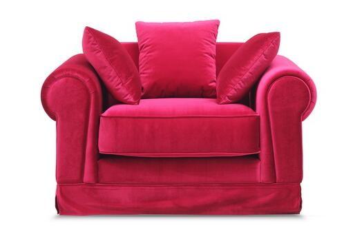 American style red Linen fabric upholstery classic 1-seater sofa,lounge chair,living room sofa