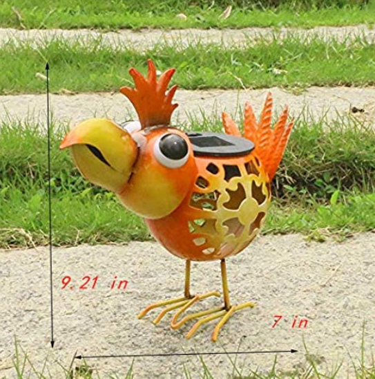 Metal Birds 7 Inch 6.2 Oz Animal Shaped Solar Garden Lights