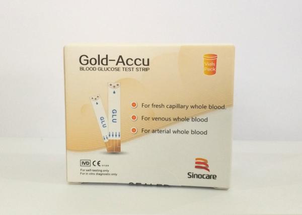 GOLD ACCU Blood Glucose Monitor Test Strips , Blood Test Strips For Diabetes