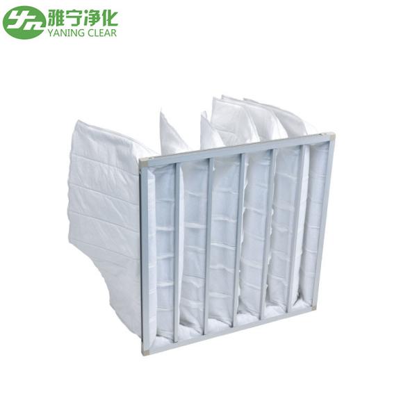 White 6 Bags F9 Bag Filter Non Woven Fabric Material For Painting Industry