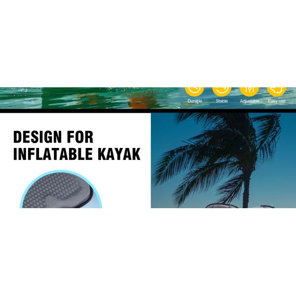 Small Bag Included Black Thicker Style Kayak Seat for Fishing Boat 20.2*18.6x2.9inches