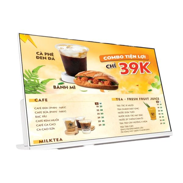23.8 Inch Restaurant Indoor/Outdoor Elevator Desktop Table Stand Small Screen Android Digital Menu Video Wall Advertising Panel