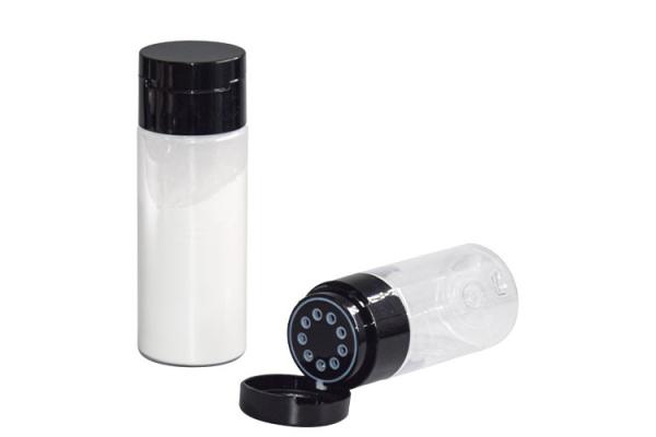 Novo design 100g 150g garrafa PETG para derramar pó cosmético para maquiagem garrafa exclusiva