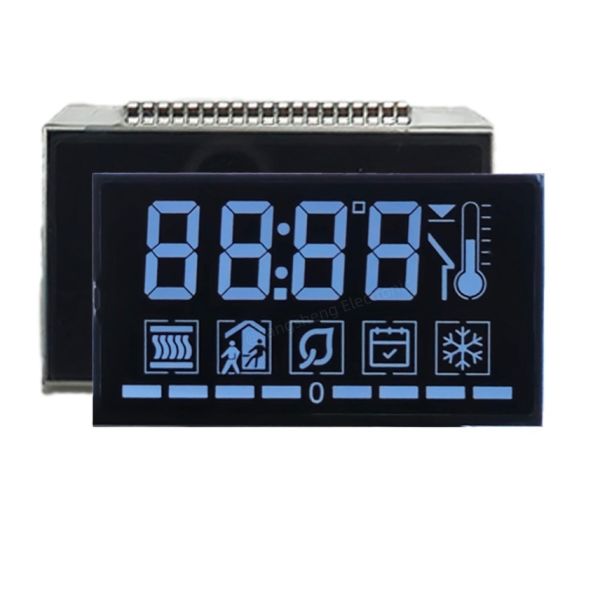 VA LCD Display for Thermostat, High Contrast Segment LCD Module, Custom OEM ODM, Low Power Consumption, Long Lifespan
