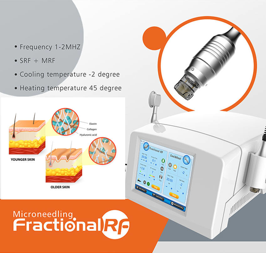 Термальный охлаждая подниматься стороны Microneedling частичный RF 10,4 дюймов