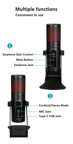 5V USB YouTube Karaoke Singing Mic 170mm*47.5mm Portable Lightweight