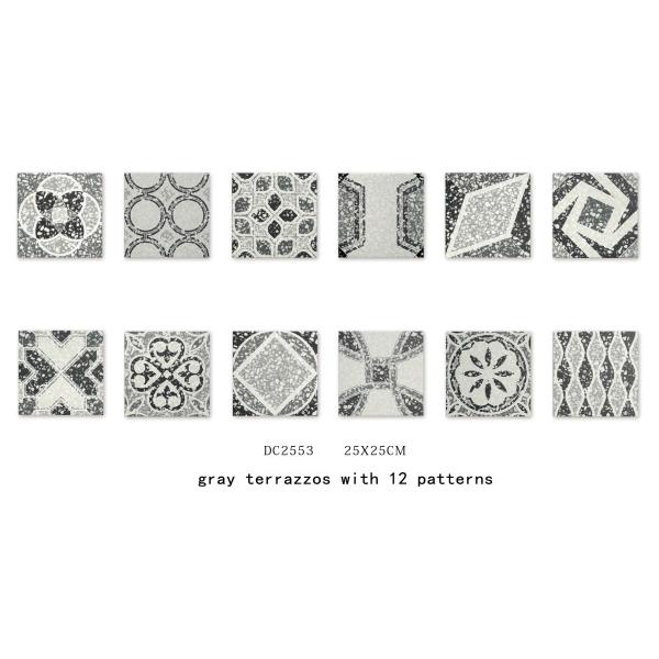 Серая и голубая прочная стена 250x250 мм керамическая деревенская плитка для балкона и полная плитка для спальни