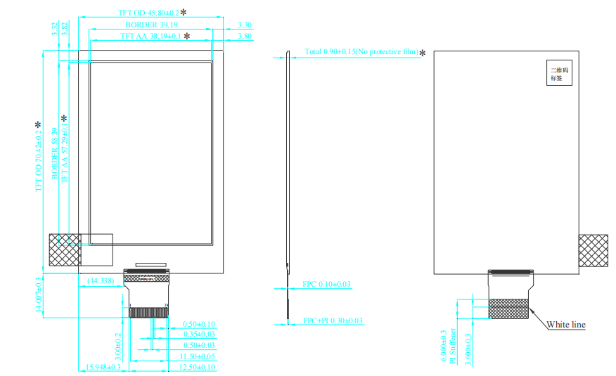 2.7 Inch E Paper Display 176×264 26 Pin Ultra Low Power 2 Color E Ink Display Screen