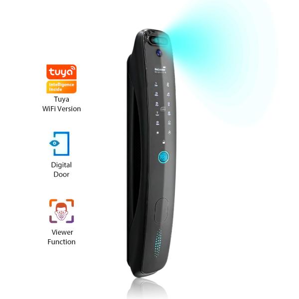 Haut niveau biométrique de serrure de porte d'empreinte digitale de reconnaissance de visage et de paume avec l'anti trou