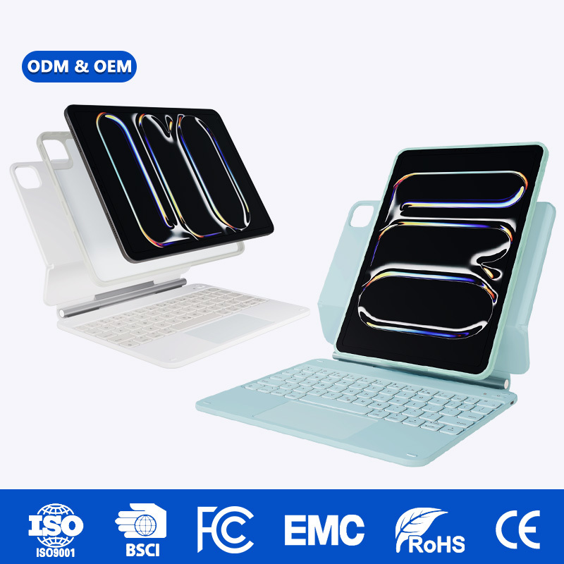 Premium Detachable Keyboard for iPad 11 Magnetic Cover with Touchpad 7-Color Backlit Custom Logo & Language