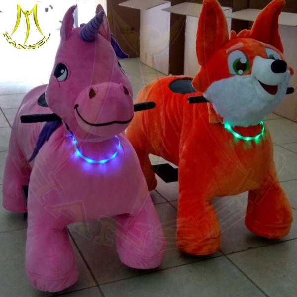 Hansel coin operared animal cartoon plush electric ride for shopping mall