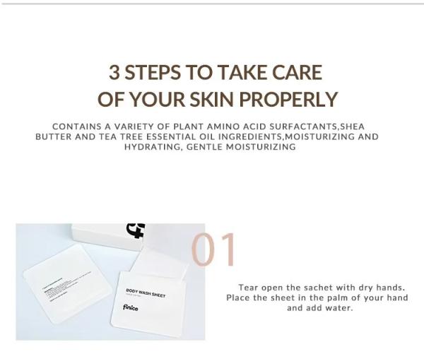 Portable Body Wash Sheets Zero Waste Dissolvable Customize For Travel