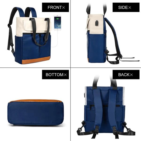 Waterproof Laptop Rolltop Backpack For College Women Computer Travel