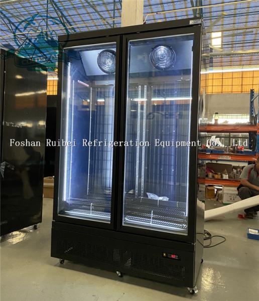 Digital Control Commercial Freezer Glass Door Fan Cooling Deep Freezer Display Frozen Food And Ice Cream