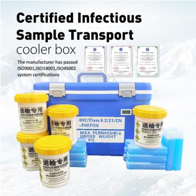 UN3373 Espessura de isolamento ≥ 25 mm PE PP Caixa de transporte para transporte de amostras médicas