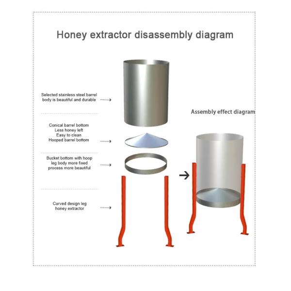 6 Frames Stainless Steel Manual Honey Extractor Hand Crank Extractor With Legs