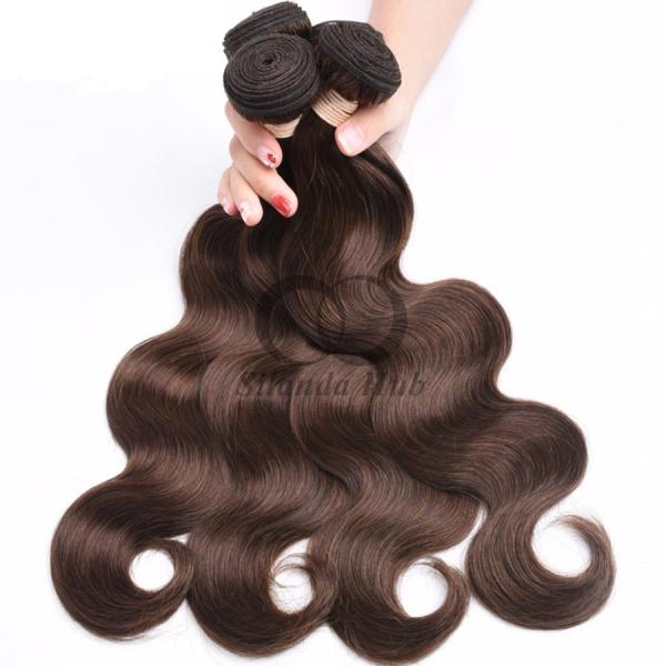 #4 Medium Brown Body Wave Remy Human Hair Bundles Sew In Weave Bundles Brazilian Bundle Deals