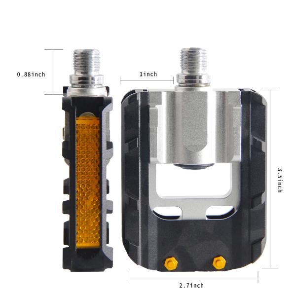 Kootu Folding Bike Pedal Durable Foldable Pedals 9/16'' Universal Bicycle