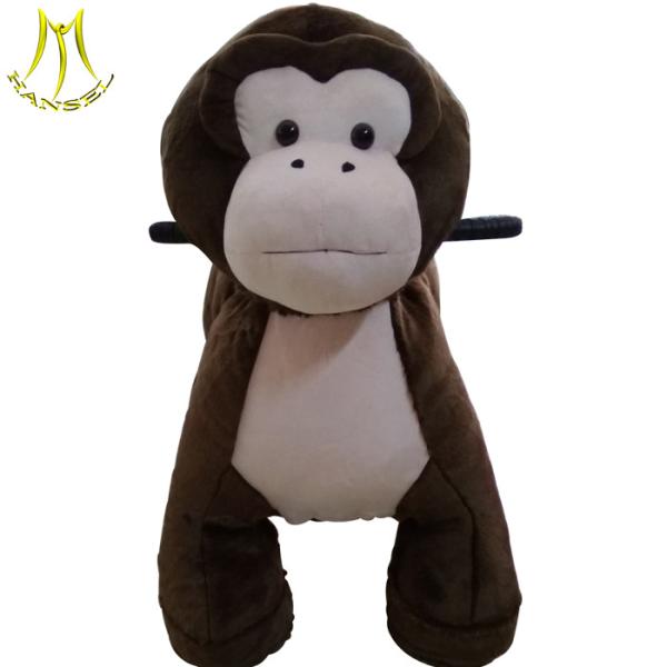 Hansel kids coin operated four wheel animal bike plush ride on Monkey