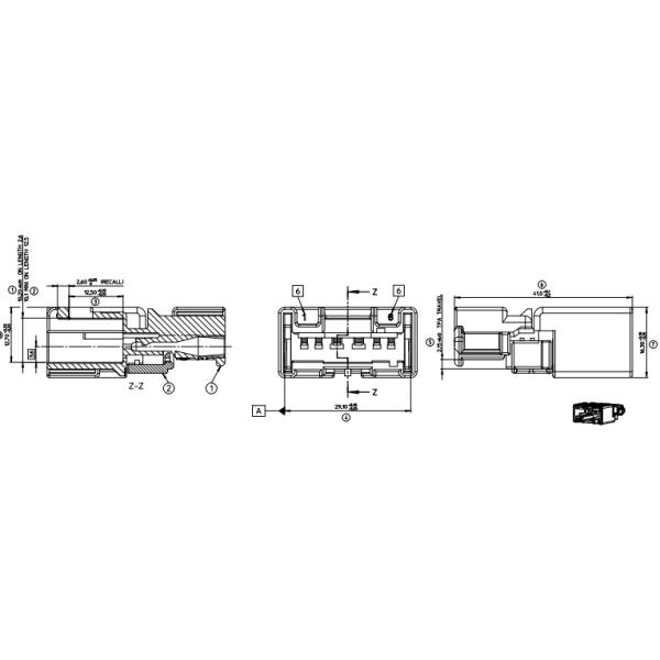 NSCC Molex Automotive Connectors Hybrid Unsealed 6 Circuits Black 988251061