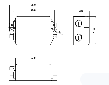 низкопроходные фильтры электромагнитного взаимодействия фильтра Emi 90db 1450VDC