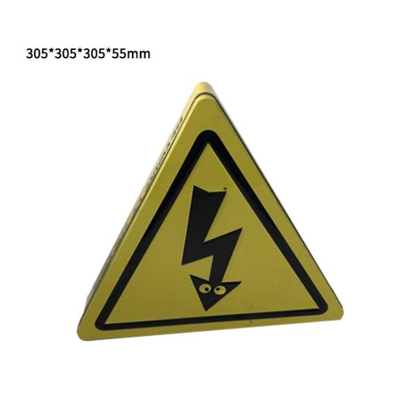 Gift Triangle Cookie Tin Can Tinplate Tin Packaging For Food 305x305x55MM