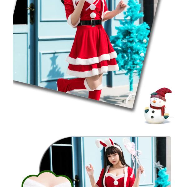 Рождественское платье 2023 Красное с аксессуарами Взрослые женщины 5-частный набор Костюм косплей