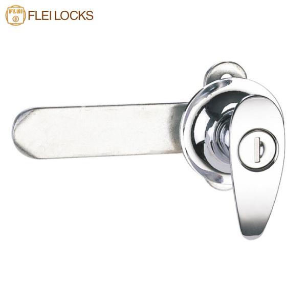 Tubular Metal Cabinet Door Handle Lock Bright Chrome Plated Metal Lock