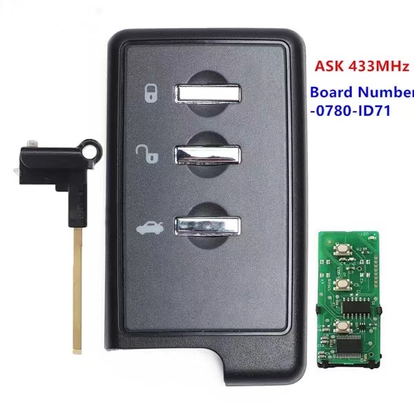 Smart Remote 3 Button 433MHz ID71 271451-0780 DENSO 14ACA For Subaru Impreza Forester Legacy 2007-2014
