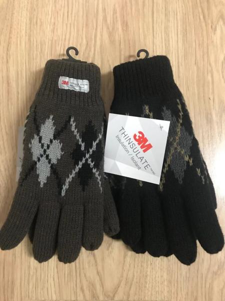 3M thinsulate Jacquard acrylic gloves for winter--Mens outside gloves with perfect design