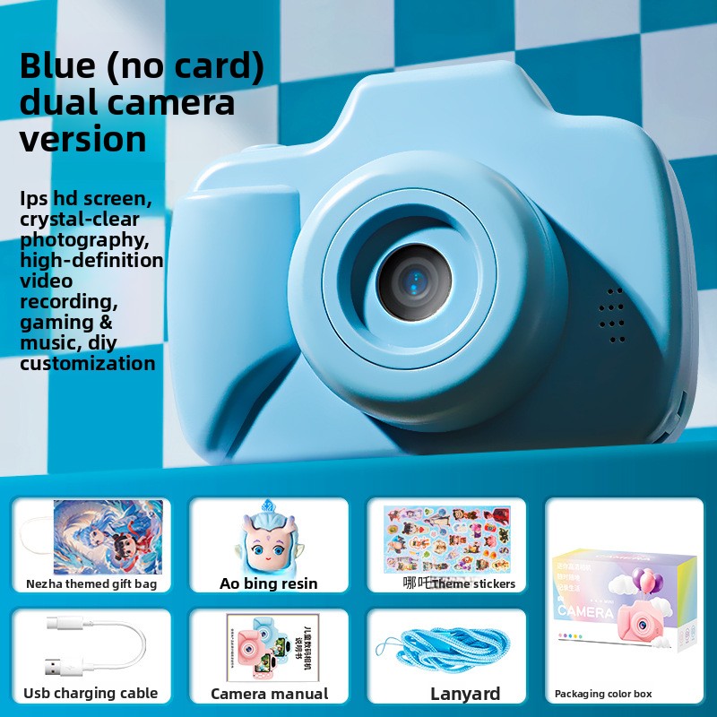 K22 Panda Instant Camera Toy for Children 48MP CMOS Sensor MicroSD Storage One-Click Printing Plastic Body Gift for Boys
